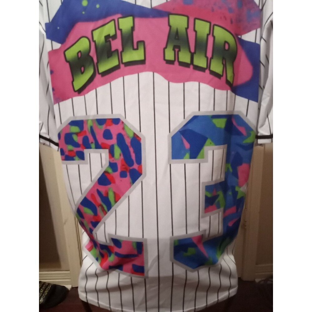 90s Style Bel-Air Baseball Jersey #23 Men's Sz Large L Throwback Fresh Hip Hop - Picture 7 of 11